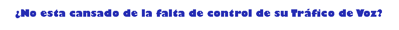 Cuadro de texto: �No esta cansado de la falta de control de su Tr�fico de Voz?